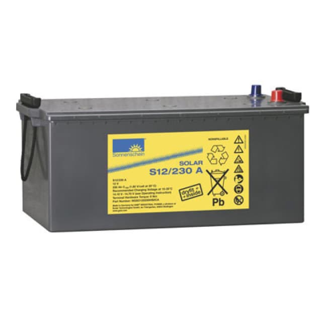Batterie au plomb Exide Sonnenschein Solar S12 / 230A avec pôle A 12V, 230000mAh