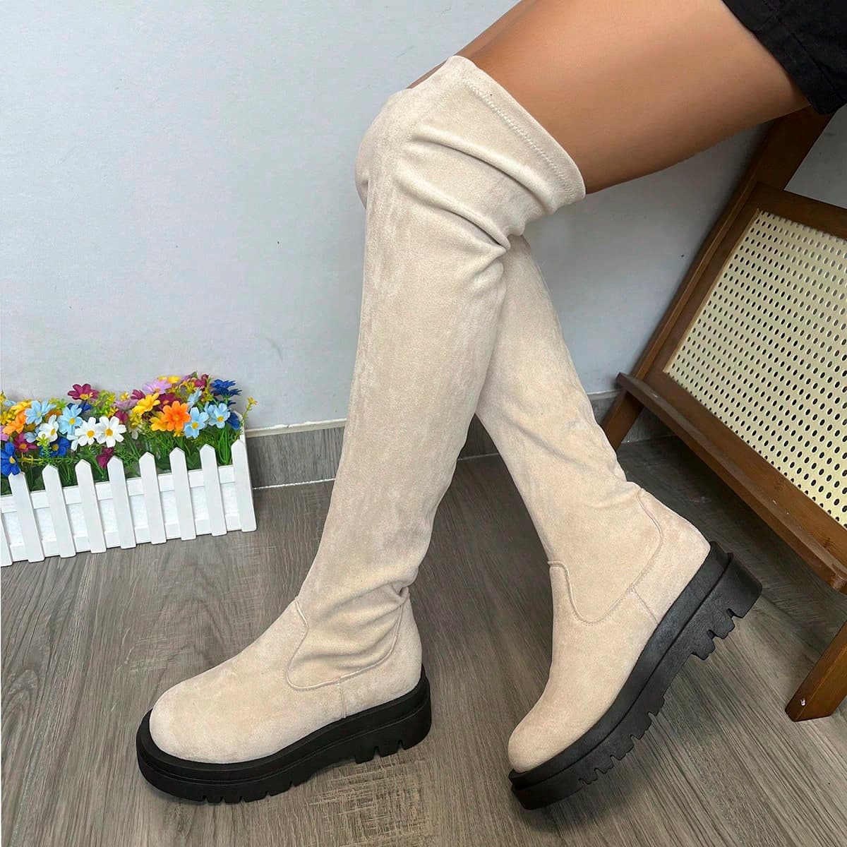 Grande Taille Bottes De Mode Femme Au-Dessus Du Genou , AjustÃ© Ã‰lastique , sexy Style EuropÃ©en performance Botte