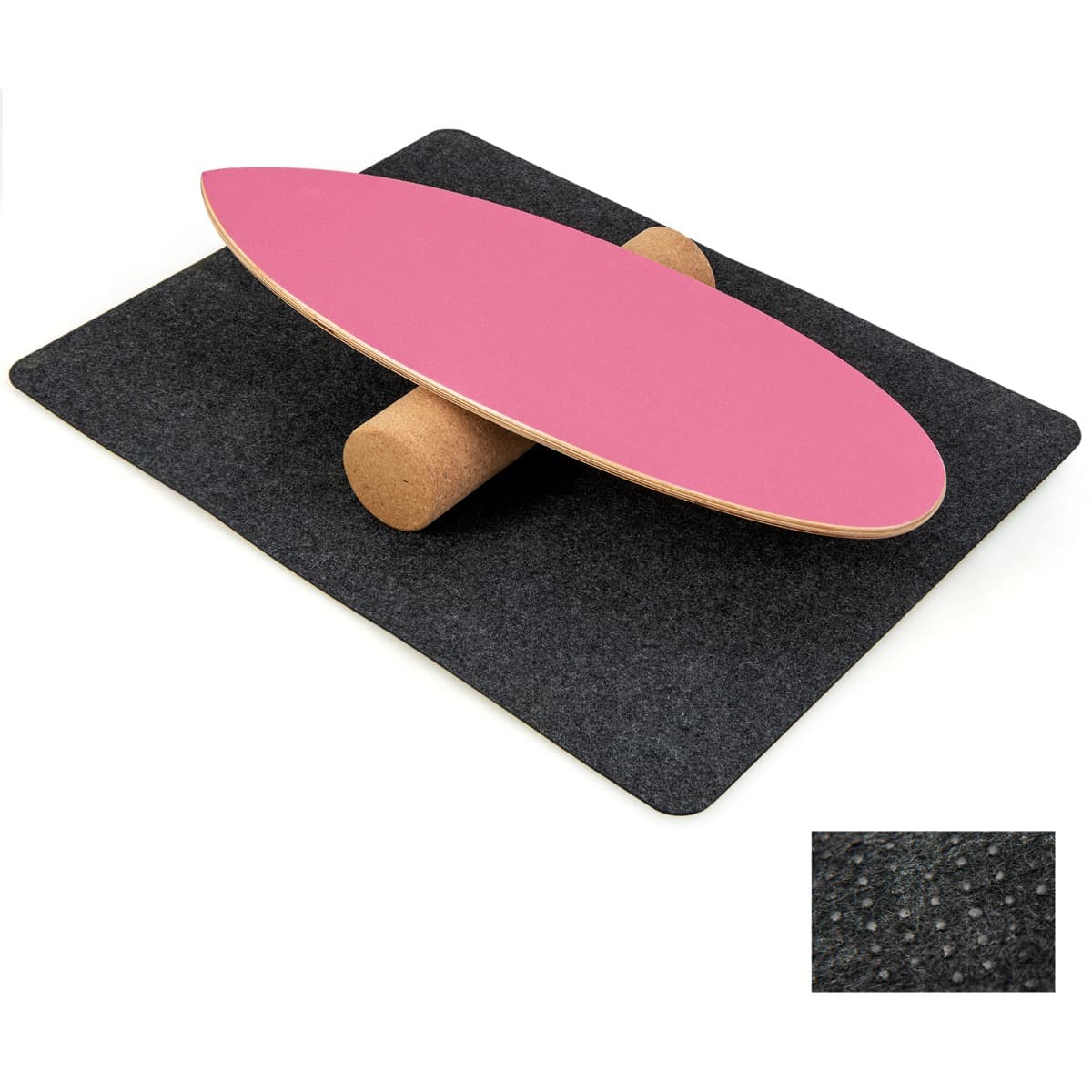 CostwayPlanche d’Entraînement pour l’Équilibre avec Rouleau et Tapis Antidérapant pour Skateboard Hockey Snowboard Rouge