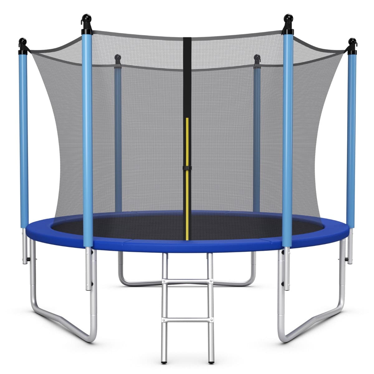 CostwayTrampoline Extérieur ø305cm Echelle Filet de Sécurité Tapis de Saut Tuyau Galvanisé Antirouille pour Enfants Charge 100 kg