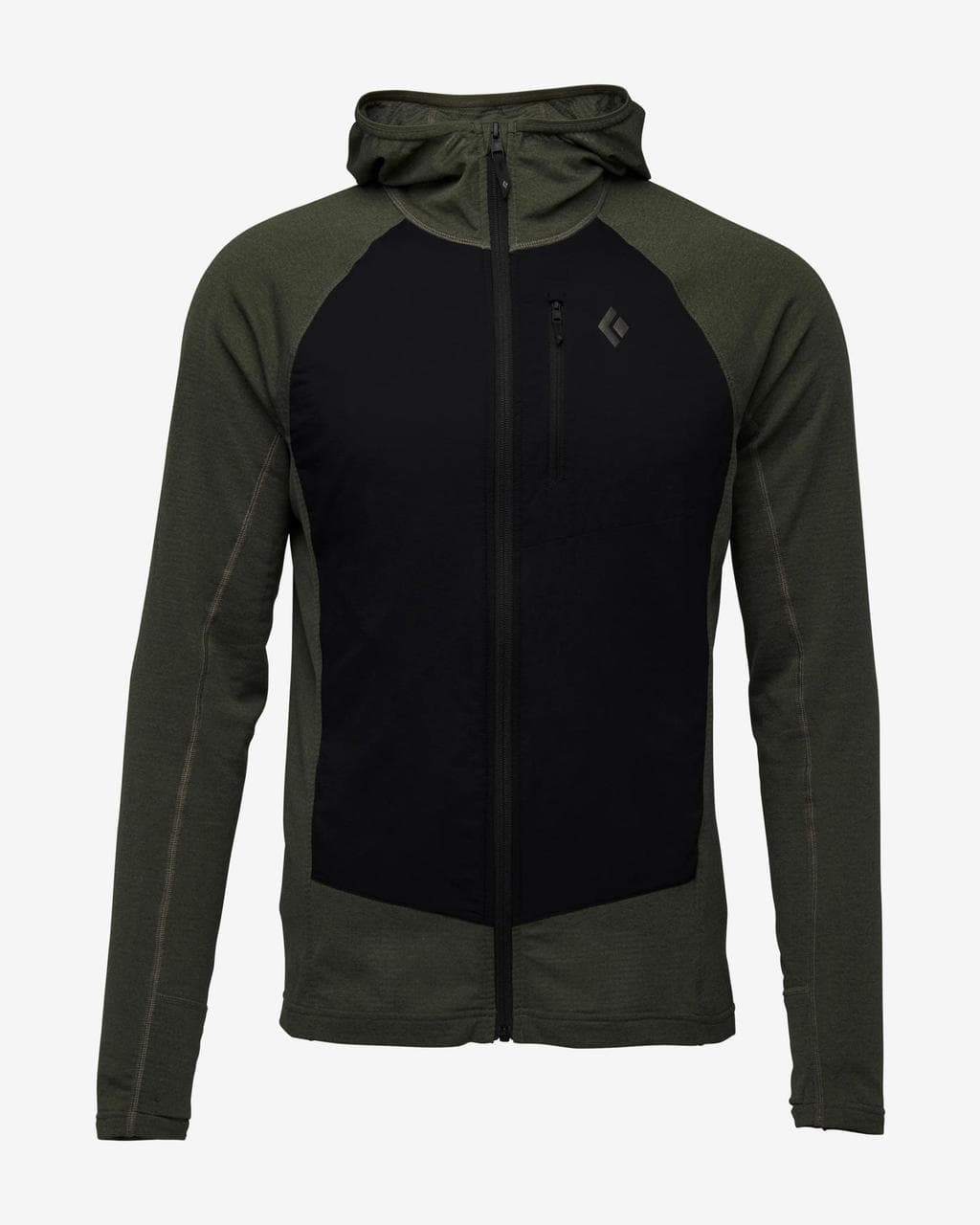 Sweat à capuche Black Diamond Coefficient LT Hybrid noir vert - S