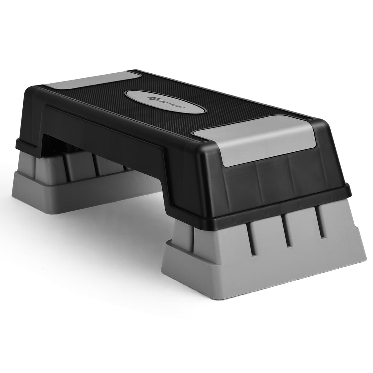 CostwayStepper d'Aérobic Step de Fitness 3 Hauteur Réglable avec Rehausseurs Coussinets Antidérapants Poids Supporté 150 kg Gris